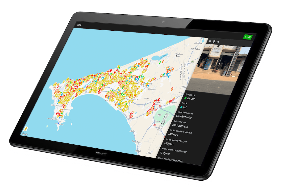 Aperçu d'une application métier de pilotage terrain